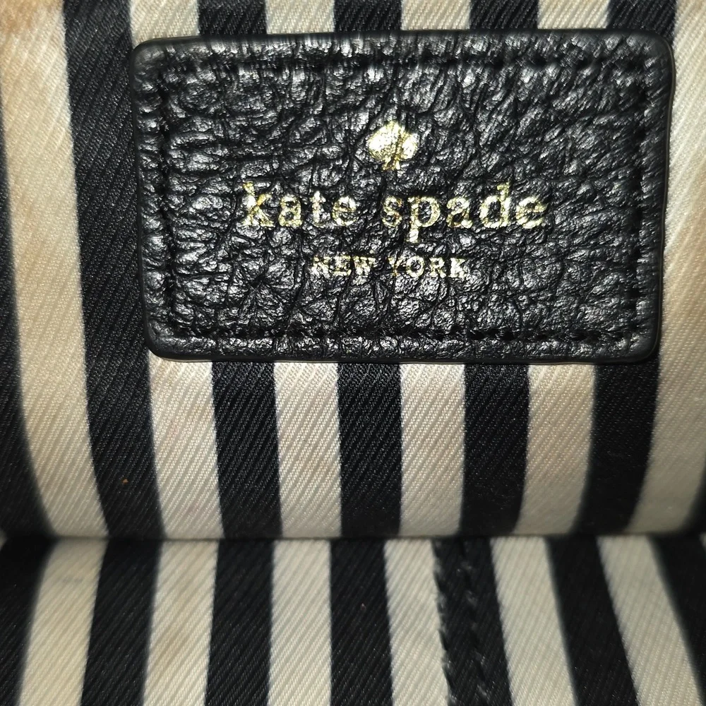 Kate Spade Black Pebbled Leather South Port Avenue Satchel Bag